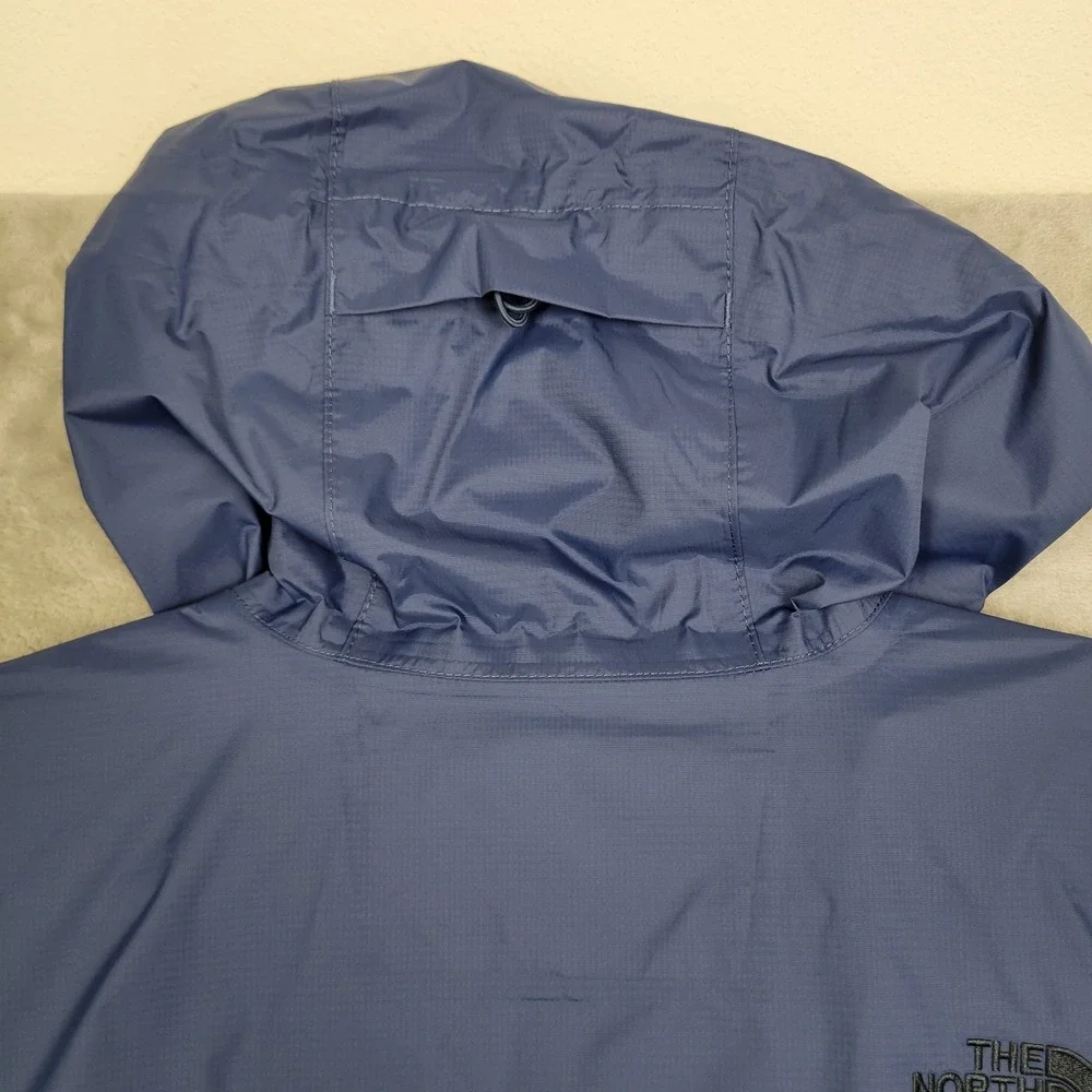 The North Face Dryvent Waterproof Breathable Mens XL Blue Hooded Rain Jacket NWT